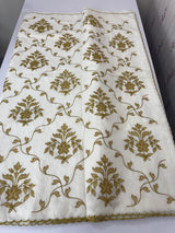 Mul chanderi tissue applique work saree MSH177