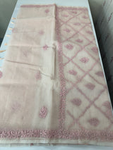 Kota Moonga checks saree with Chikankari work MSH241