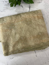 Premium Crush Organza saree with thread work- MCW863 DustyGreen