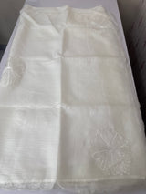 Crush Organza saree with applique work MBS677 White
