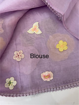 Tissue organza saree with thread pollen work MS15242