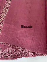 Blended tussar saree with cutwork border- MSHK266
