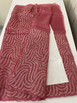 Glass organza saree with thread work- MOS351