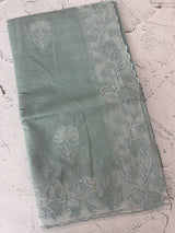 Mul chanderi saree with applique borders MSH111