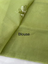 Kota checks saree with embroidery - MS7679 DustyGreen