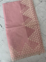 Soft Organza saree with embroidery and sequins borders - MCK286 BabyPink