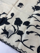 Tissue cotton applique work saree MS6743(1)- Black