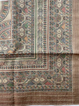 Madhubani Printed Semi tussar silk saree with Kanta work MBT6877 (2)