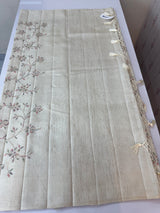 Blended tussar saree with cross stitch embriodery - MS8665 Cream