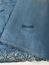 Blended tussar saree with cutwork border- MSHK266