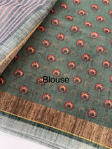 Printed Semi Kota Doria Sarees with blouse - MKD561 (3)