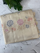 Blended tussar saree with embriodery - MS8665 Cream