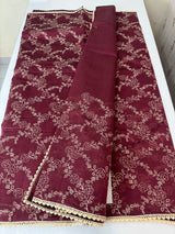 Blended tussar silk saree with embroidery- MSH158 Maroon