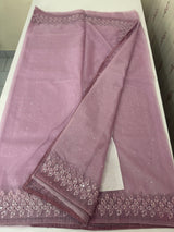 Soft Organza saree with cutwork borders and sequins work - MOS4551