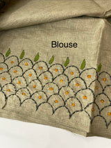 Kanta Handstitched Blended tussar silk saree MS15831