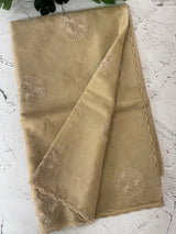 Organza saree with embroidery - MSH375 Chiku