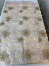 Soft organza saree with thread work - MSH910 Pastel PeachPink