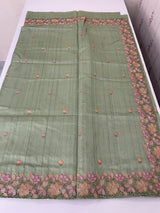 Blended tussar saree with cutwork border- MSHK695