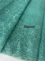Glass Organza saree with thread work - MCW889