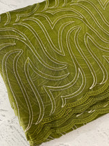 Glass organza saree with thread work- MOS351 Mehendi Green