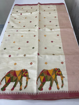 Blended semi tussar silk saree with embroidery MSJ677