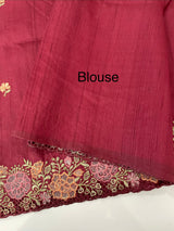 Blended tussar saree with cutwork border- MSHK695