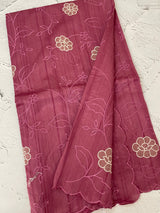 Blended tussar saree with applique borders MTSS459