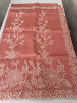 Tissue mix soft Organza saree with applique work MSCK38 (2)Peach