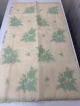Kota Moonga checks Applique work saree MSH273 - Cream to SageGreen