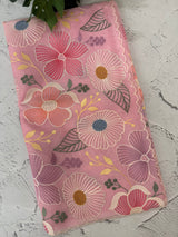 Viscose organza saree with thread work - MSH296 PastelPeachPink