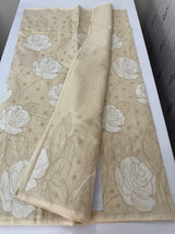 Soft Kota Chanderi saree with applique work MSH223 Beige