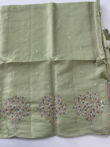 Blended Kosa tussar silk with contrast blouse - MKD533