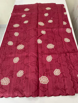 Blended tussar saree with applique borders MTSS459