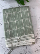 Soft organza saree with thread checks and sequence work MOS867 (5) - DustyGreen