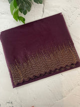 Semi Organza saree with embroidery borders - MSH296 Wine