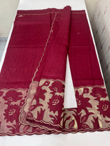 Blended tussar saree with organza applique applique borders MTSS452