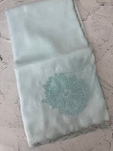 Soft crush Organza saree with beads work MBS679 PastelBlue