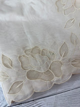 Mul chanderi saree with applique borders MSH111 -Offwhite