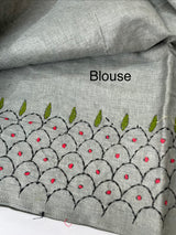 Kanta Handstitched Blended tussar silk saree MS15831