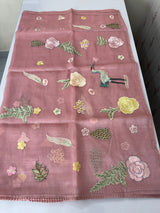 Tissue organza saree with thread pollen work MS15242