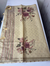 Tissue Chanderi-Linen blended saree with french knots, sequence and bead work - MS19965