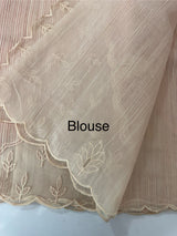 Khadi supernet saree with net applique borders MSH208 (2) - PastelPeach