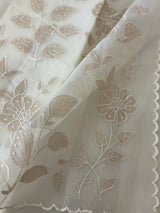 Viscose Organza saree with applique work -MSH230 Offwhite
