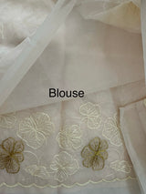 Semi organza saree with thread work - MSH910 PalePeach