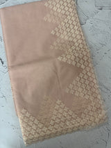 Soft Organza saree with embroidery and sequins borders - MCK286 NudePeach