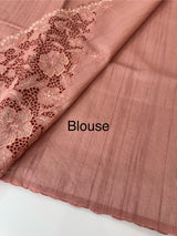 Cutwork Semi tussar saree MTSS674 NudePeach