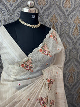 Premium Soft kota silk saree with embroidery MSS678 (Triangle embroidery)