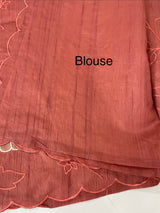 Blended tussar saree with applique borders MTSS459