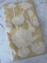 Semi organza saree with appliqué work - MSH906- Beige(2)