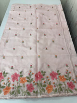 Silky kota saree with embriodery MS16263 PastelPink